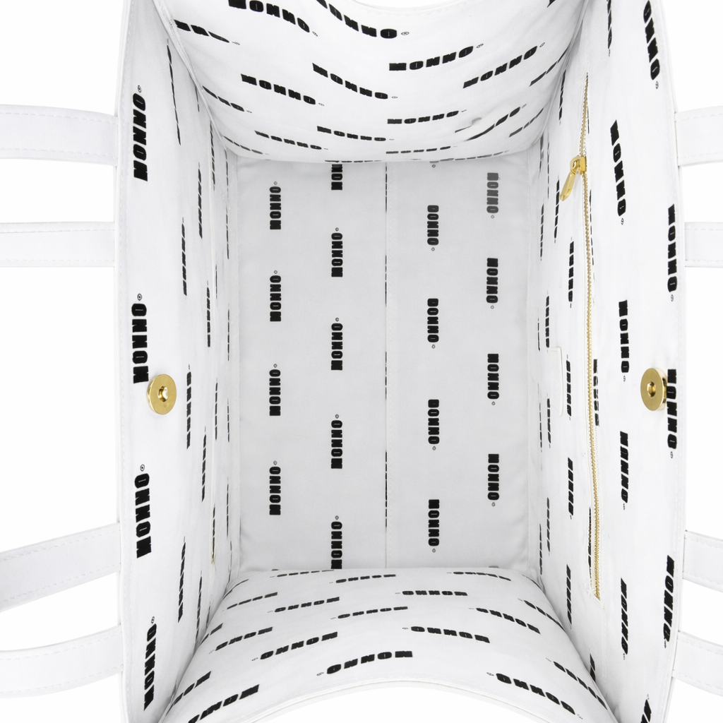 LEATHER TOTE BAG WHITE