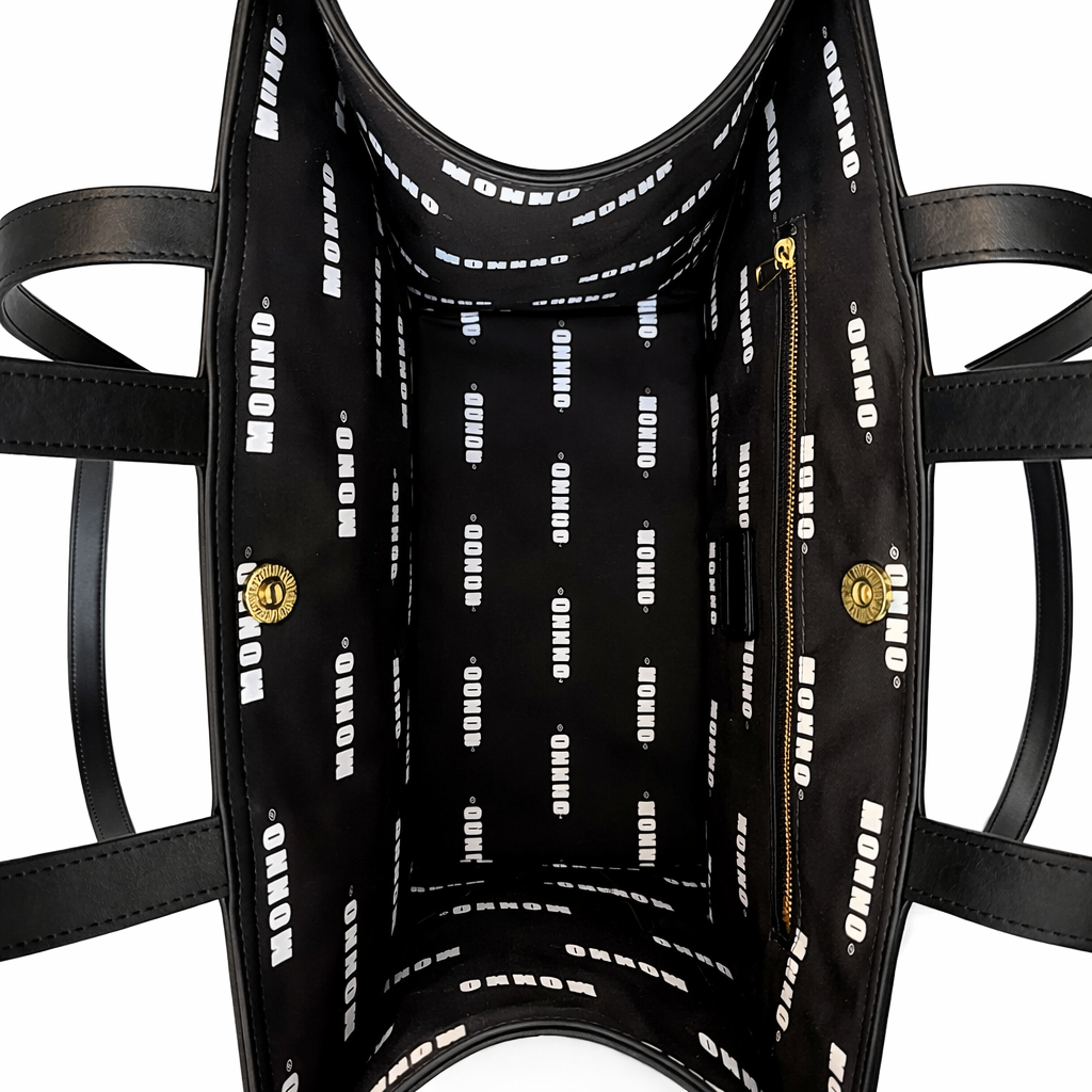 LEATHER TOTE BAG BLACK