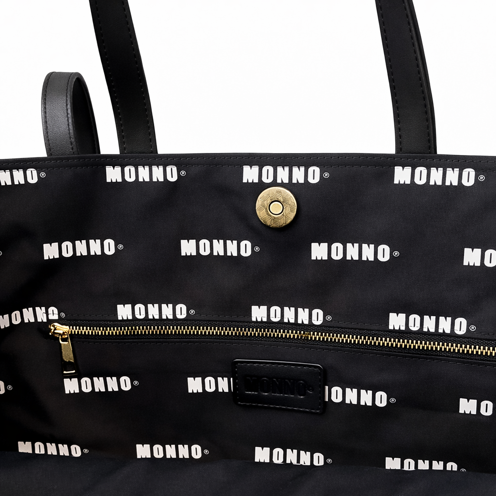 LEATHER TOTE BAG BLACK