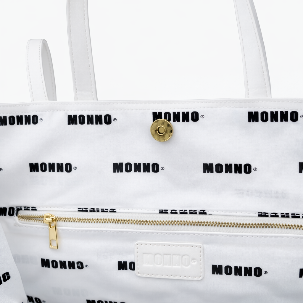 LEATHER TOTE BAG WHITE
