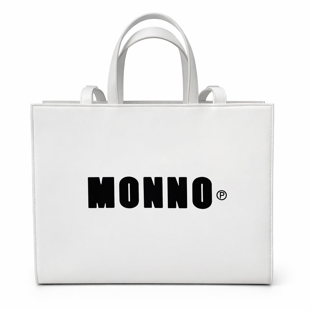 LEATHER TOTE BAG WHITE