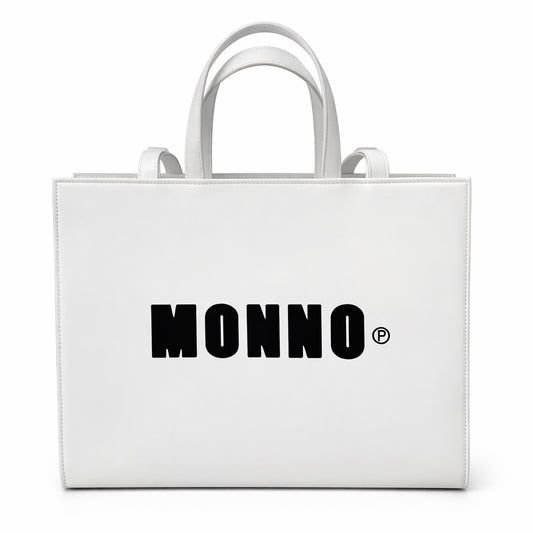 LEATHER TOTE BAG WHITE