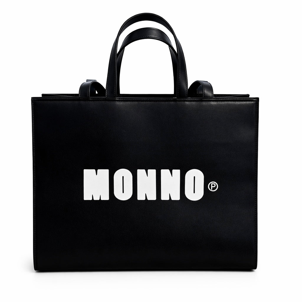 LEATHER TOTE BAG BLACK