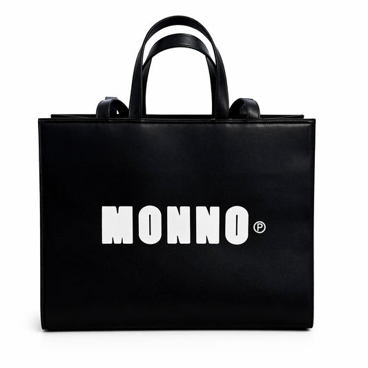 LEATHER TOTE BAG BLACK